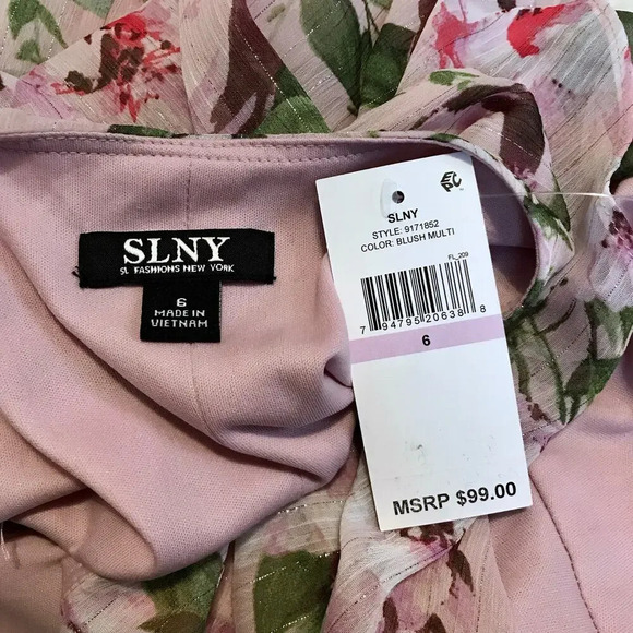 SLNY NWT Knee Length Tiered Flutter Dress Women Various - Picture 9 of 9